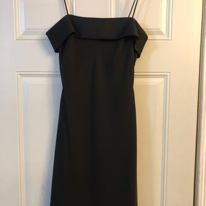 Black ruffle cocktail dress